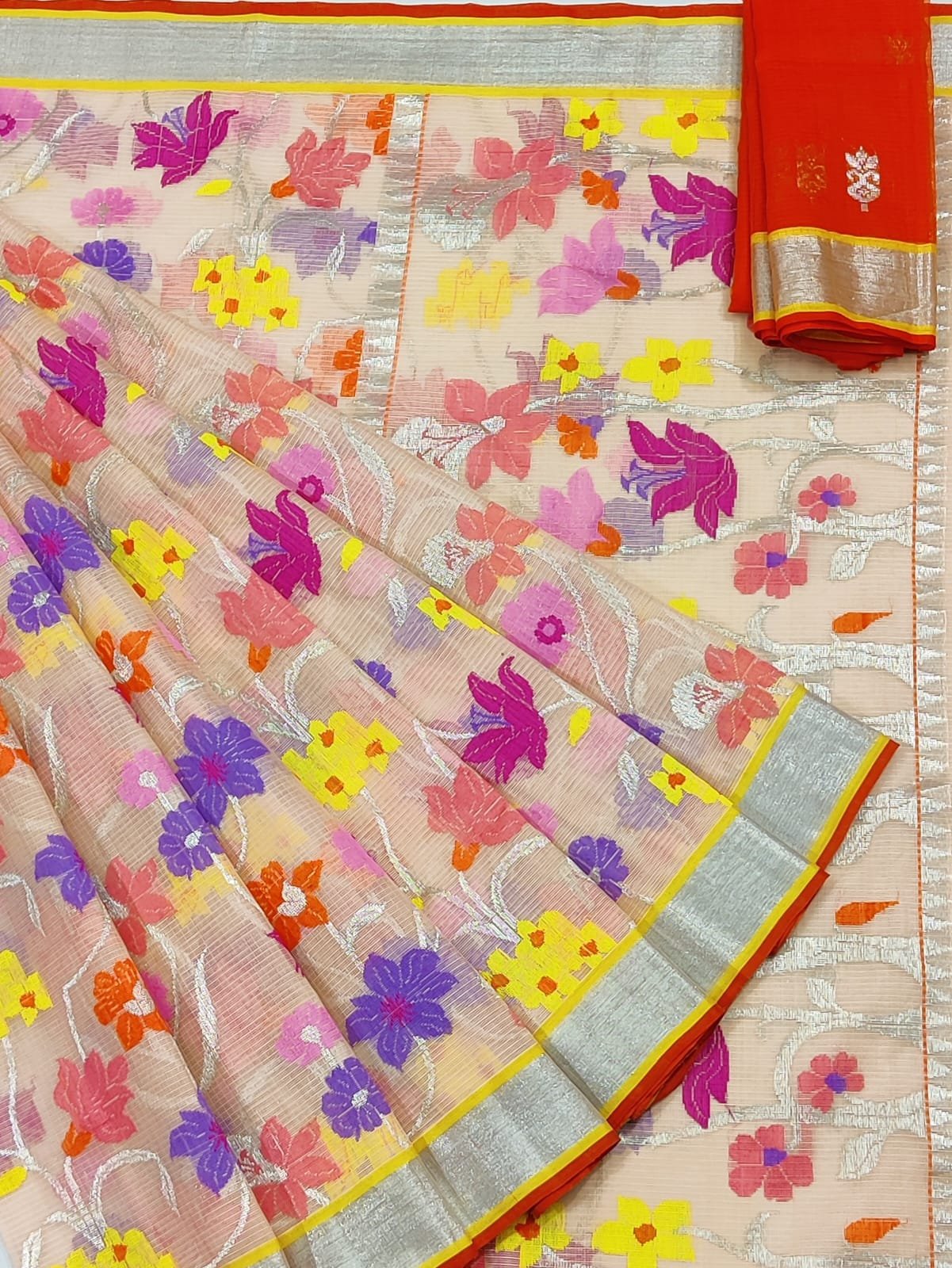 PURE ALL OVER JAAL ZARIKOTA HANDLOOM SAREE WITH BLOUSE_J564