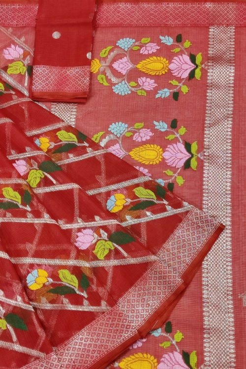 PURE ALL OVER JAAL ZARIKOTA HANDLOOM SAREE WITH BLOUSE_J576