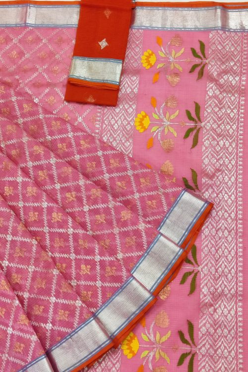 PURE ALL OVER JAAL ZARIKOTA HANDLOOM SAREE WITH BLOUSE_J577
