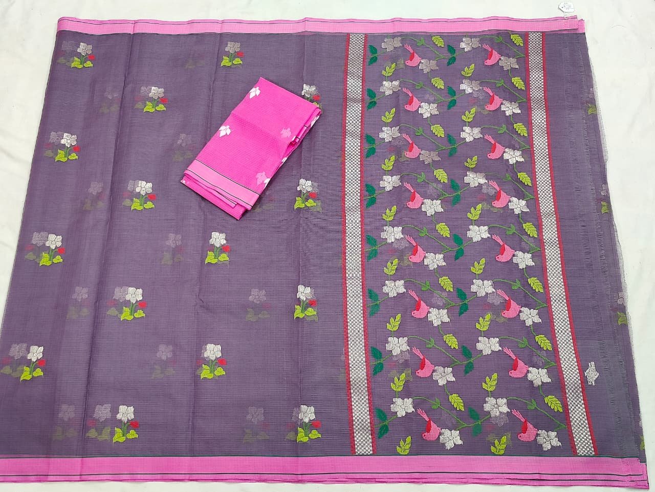 PURE ZARIKOTA HANDLOOM BUTA SAREE WITH BLOUSE B1721 - Image 4
