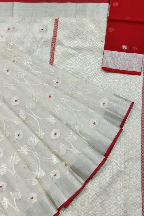 PURE ALL OVER JAAL ZARIKOTA HANDLOOM SAREE WITH BLOUSE_J578