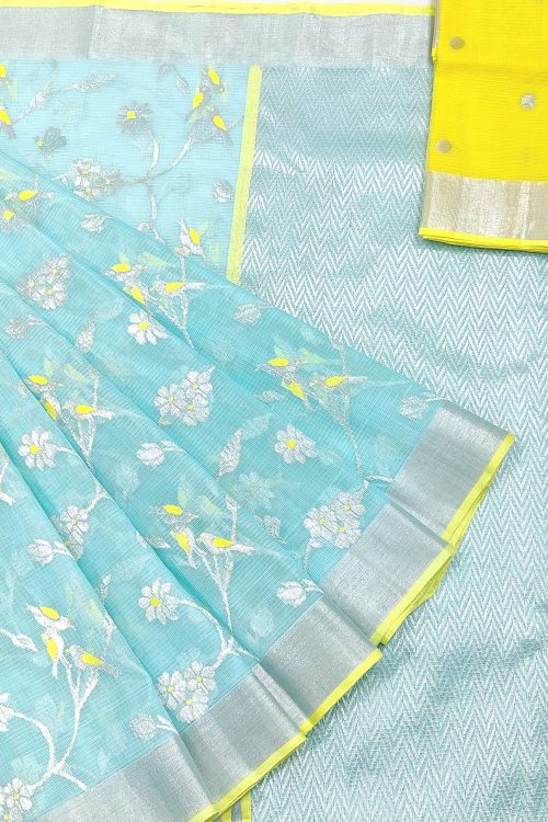 PURE ALL OVER JAAL ZARIKOTA HANDLOOM SAREE WITH BLOUSE_J579