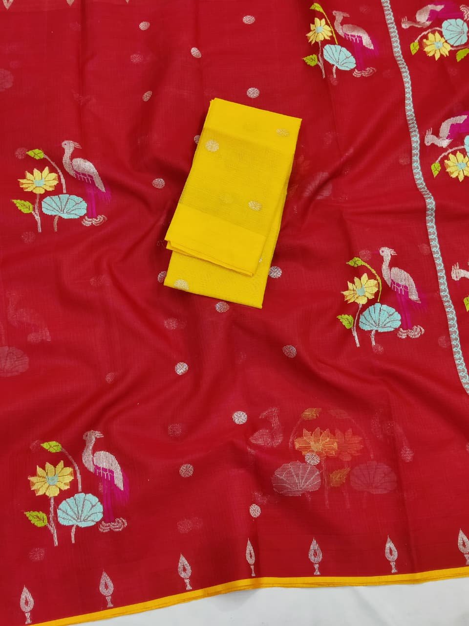PURE ZARIKOTA HANDLOOM BUTA SAREE WITH BLOUSE B1728 - Image 2