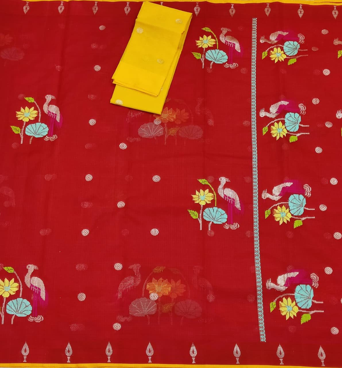 PURE ZARIKOTA HANDLOOM BUTA SAREE WITH BLOUSE B1728 - Image 3