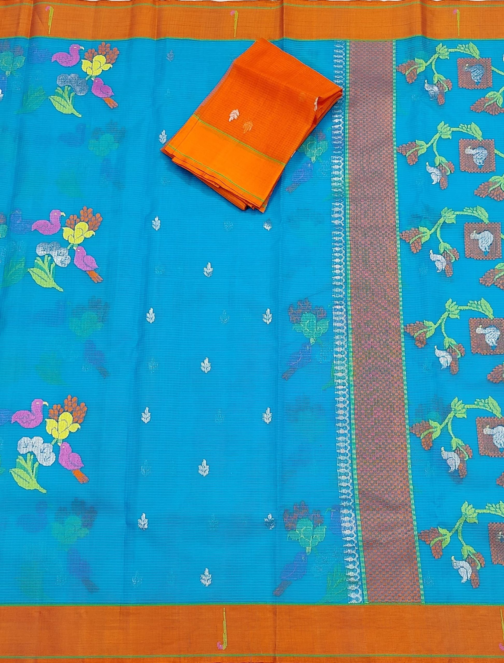 PURE ZARIKOTA HANDLOOM BUTA SAREE WITH BLOUSE B1729 - Image 3