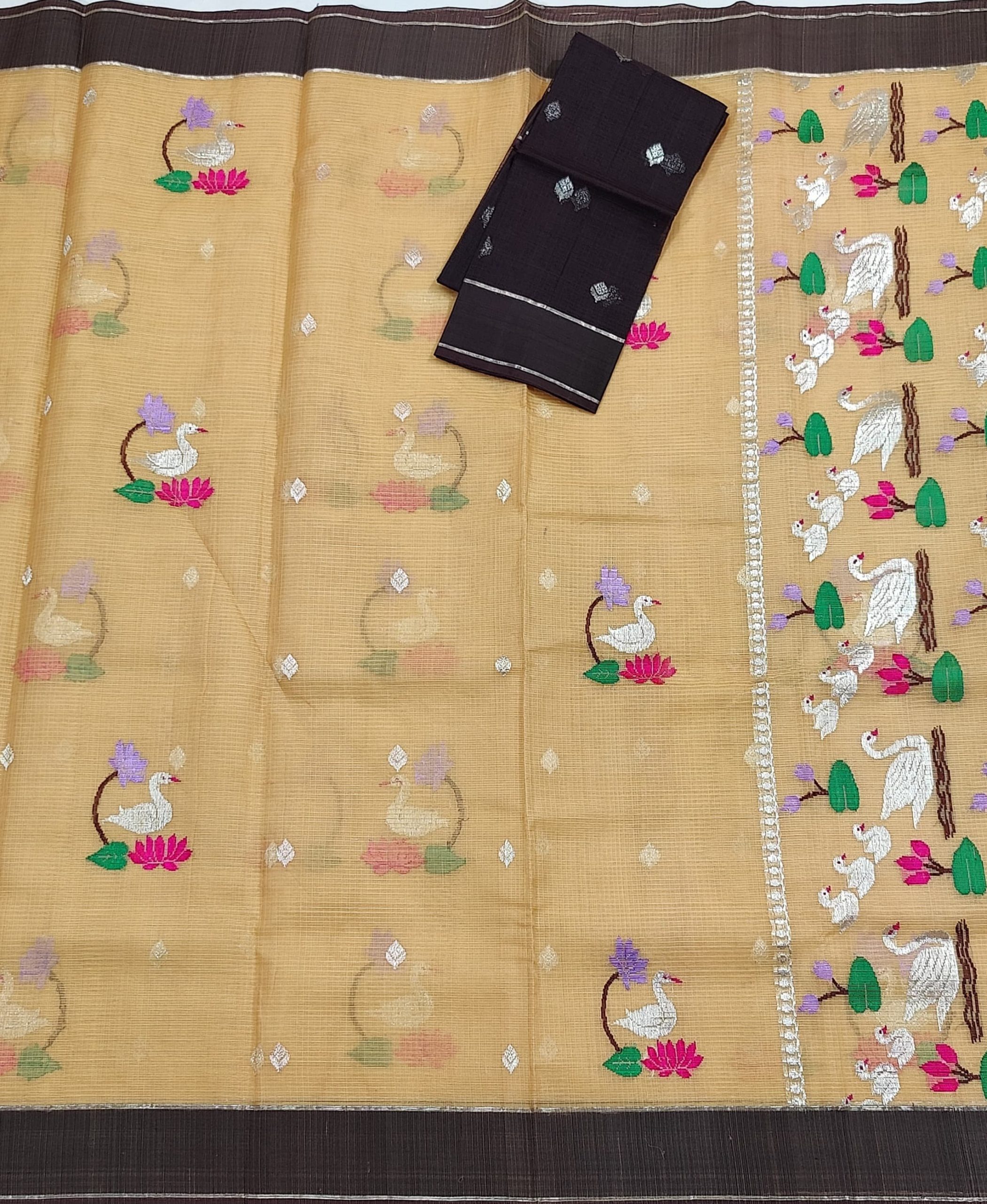 PURE ZARIKOTA HANDLOOM BUTA SAREE WITH BLOUSE B1732 - Image 3