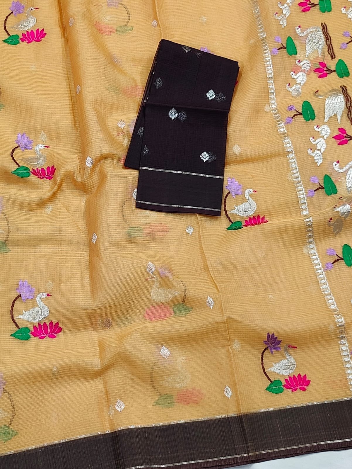PURE ZARIKOTA HANDLOOM BUTA SAREE WITH BLOUSE B1732 - Image 2