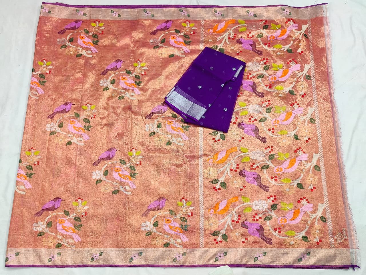 PURE GOLD DUBBLE TISSUE BIG BUTTAS ZARIKOTA HANDLOOM SAREE_T-377 - Image 4