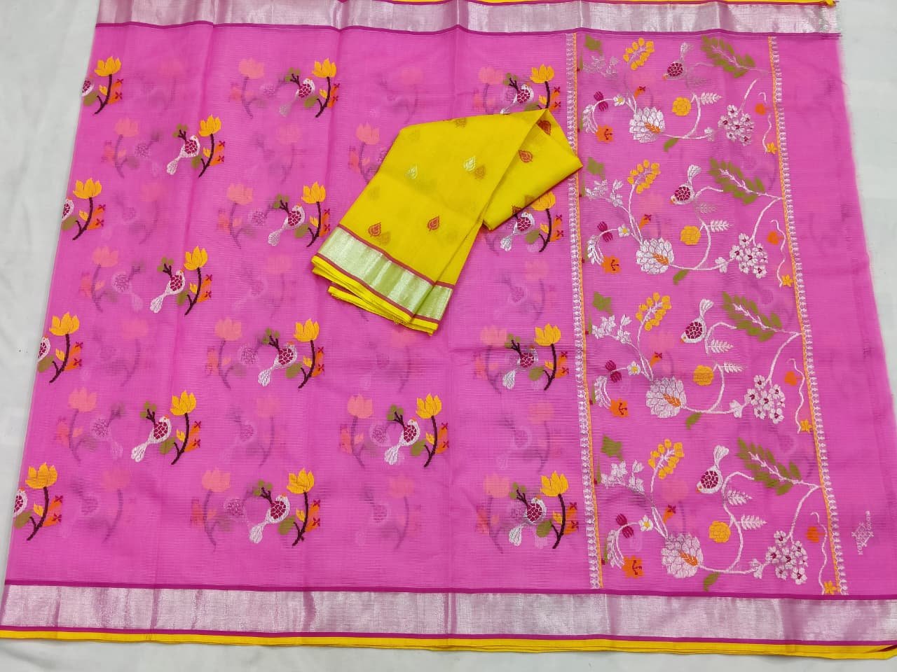 PURE ZARIKOTA HANDLOOM BUTA SAREE WITH BLOUSE B1733 - Image 4