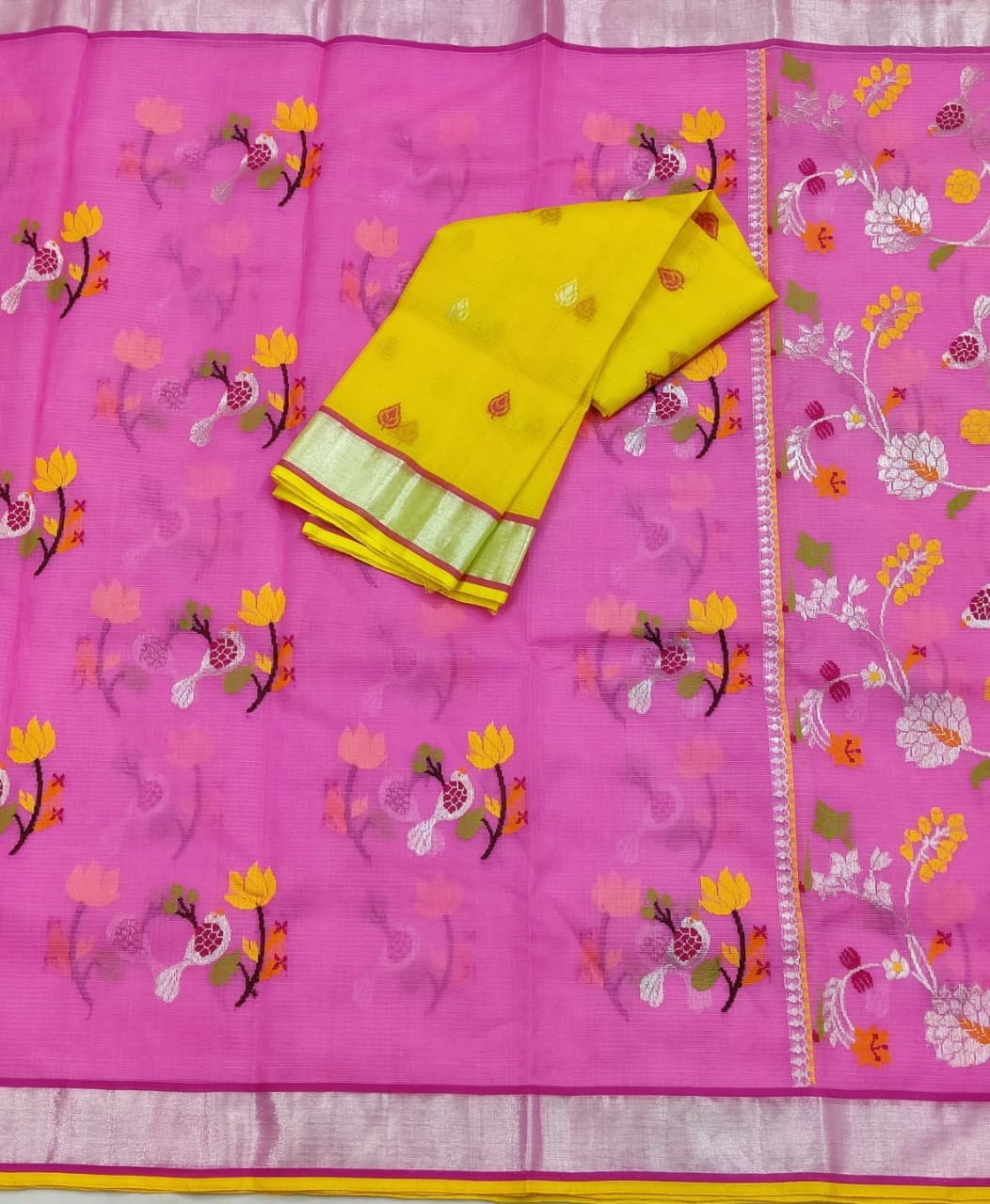 PURE ZARIKOTA HANDLOOM BUTA SAREE WITH BLOUSE B1733 - Image 3