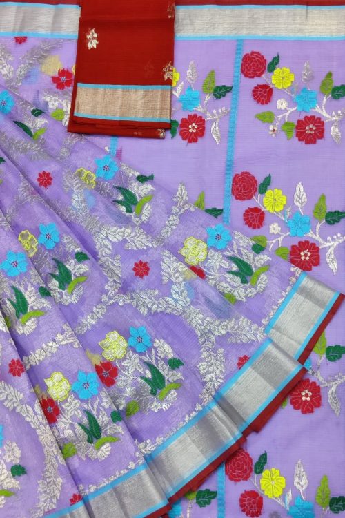 PURE ALL OVER JAAL ZARIKOTA HANDLOOM SAREE WITH BLOUSE_J581