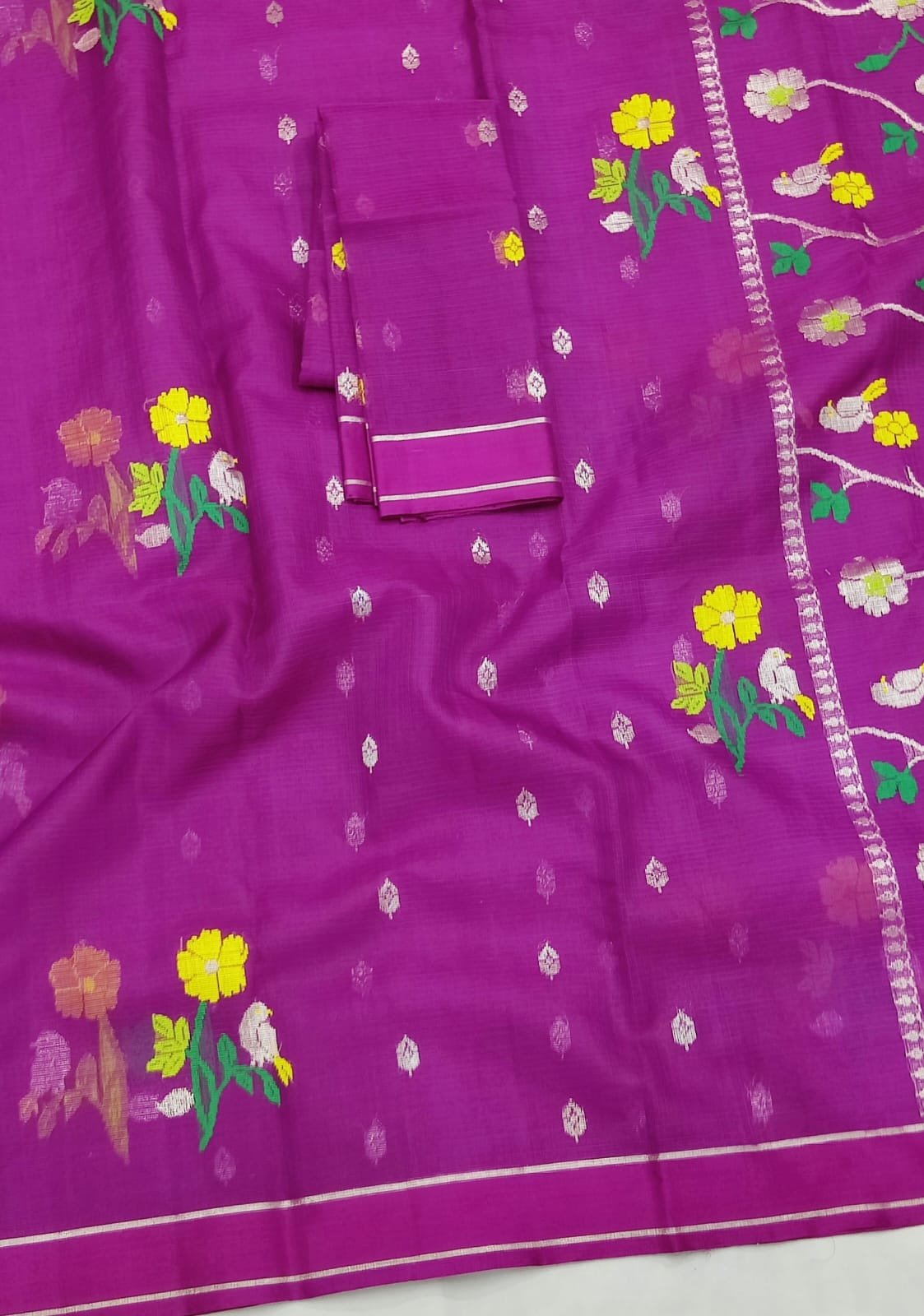 PURE ZARIKOTA HANDLOOM BUTA SAREE WITH BLOUSE B1735 - Image 2