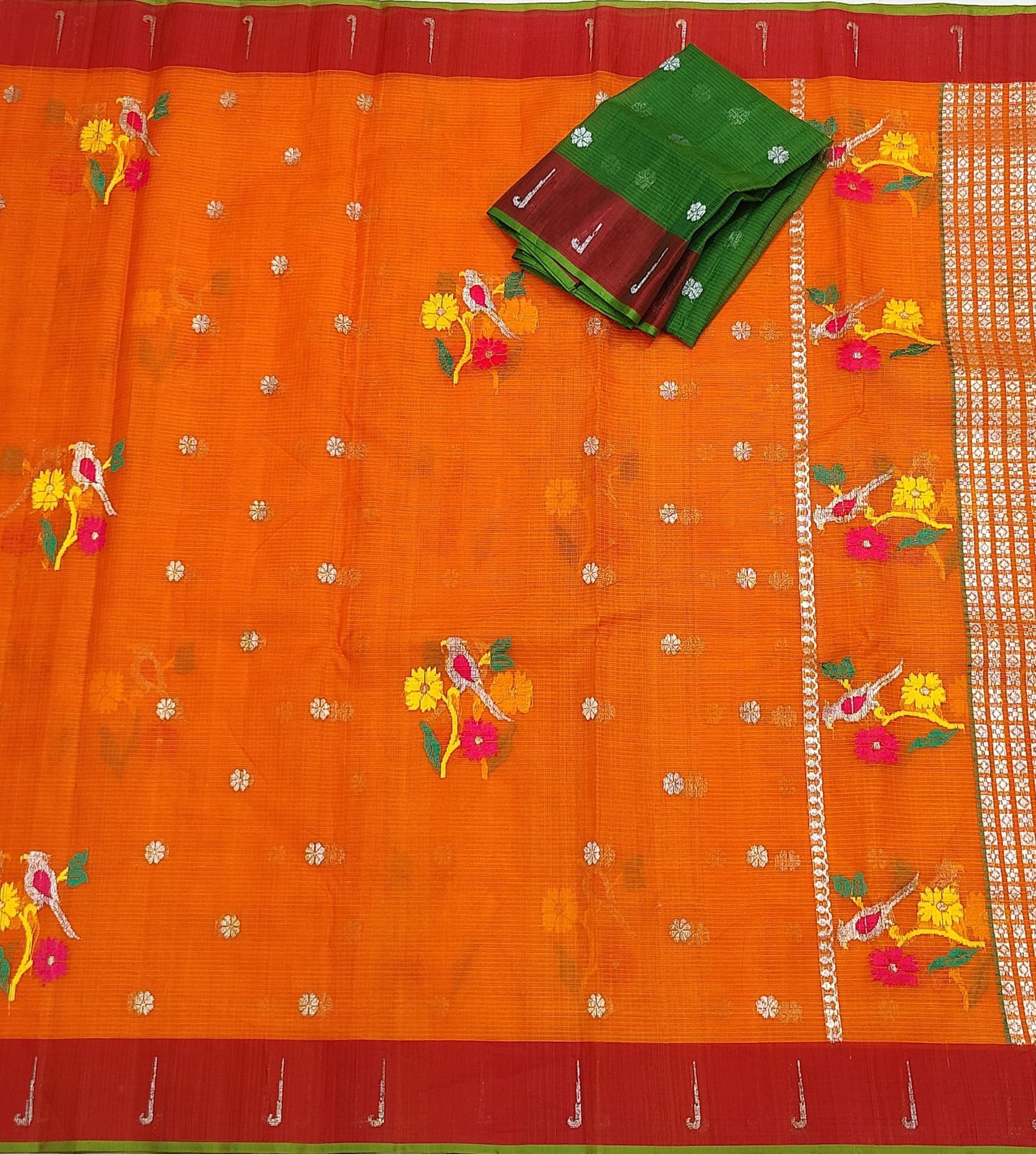 PURE ZARIKOTA HANDLOOM BUTA SAREE WITH BLOUSE B1738 - Image 3