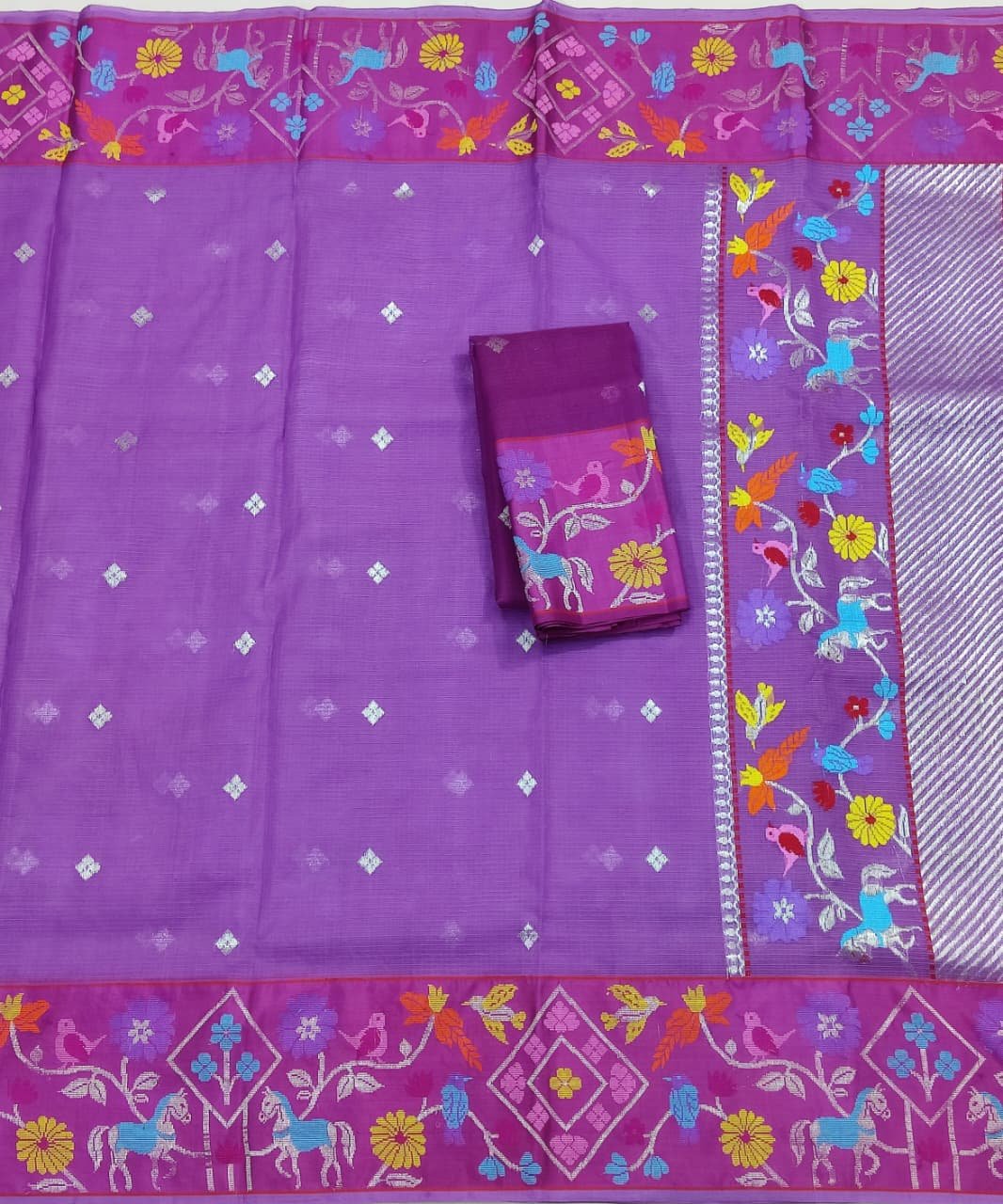 PURE BOTH SIDE PAITHANI BORDER ZARIKOTA HANDLOOM SAREE S-142 - Image 3