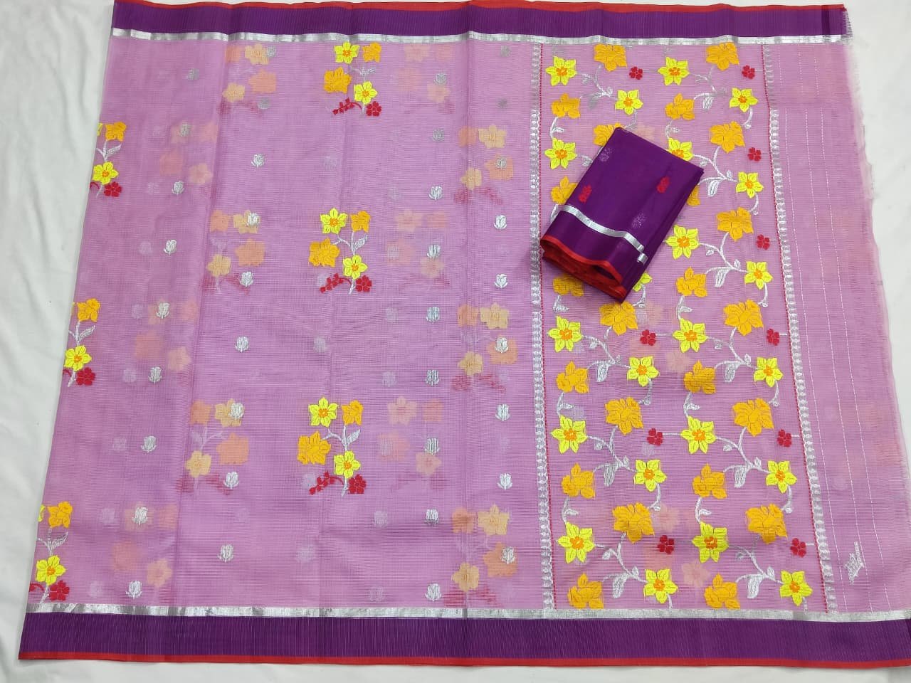 PURE ZARIKOTA HANDLOOM BUTA SAREE WITH BLOUSE B1583 - Image 4