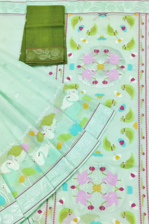 PURE BOTH SIDE KANCHI BORDER WITH SKIRT DESIGN ZARIKOTA HANDLOOM SAREE S-227