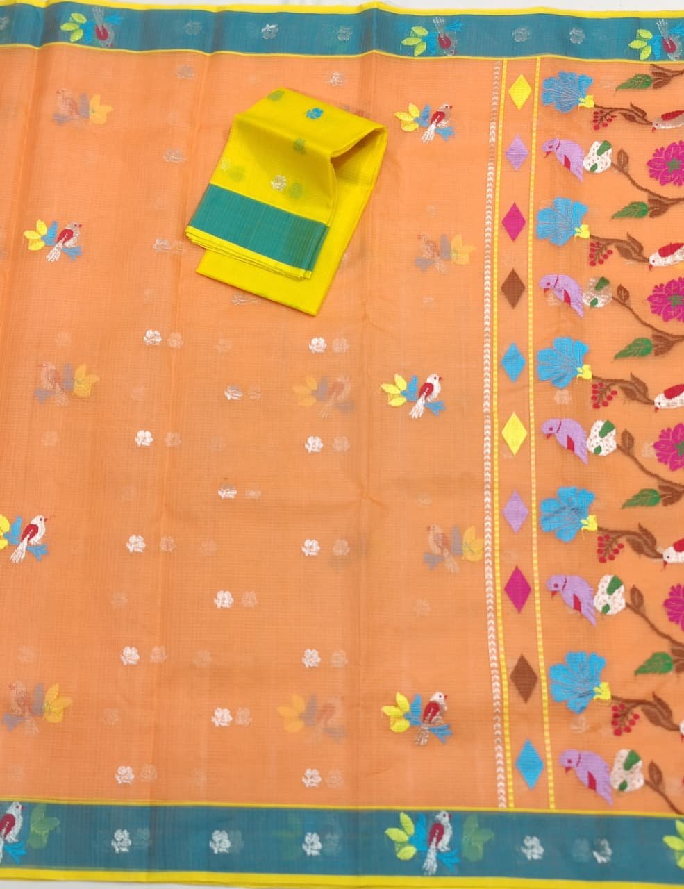 PURE ZARIKOTA HANDLOOM BUTA SAREE WITH BLOUSE B1746 - Image 3