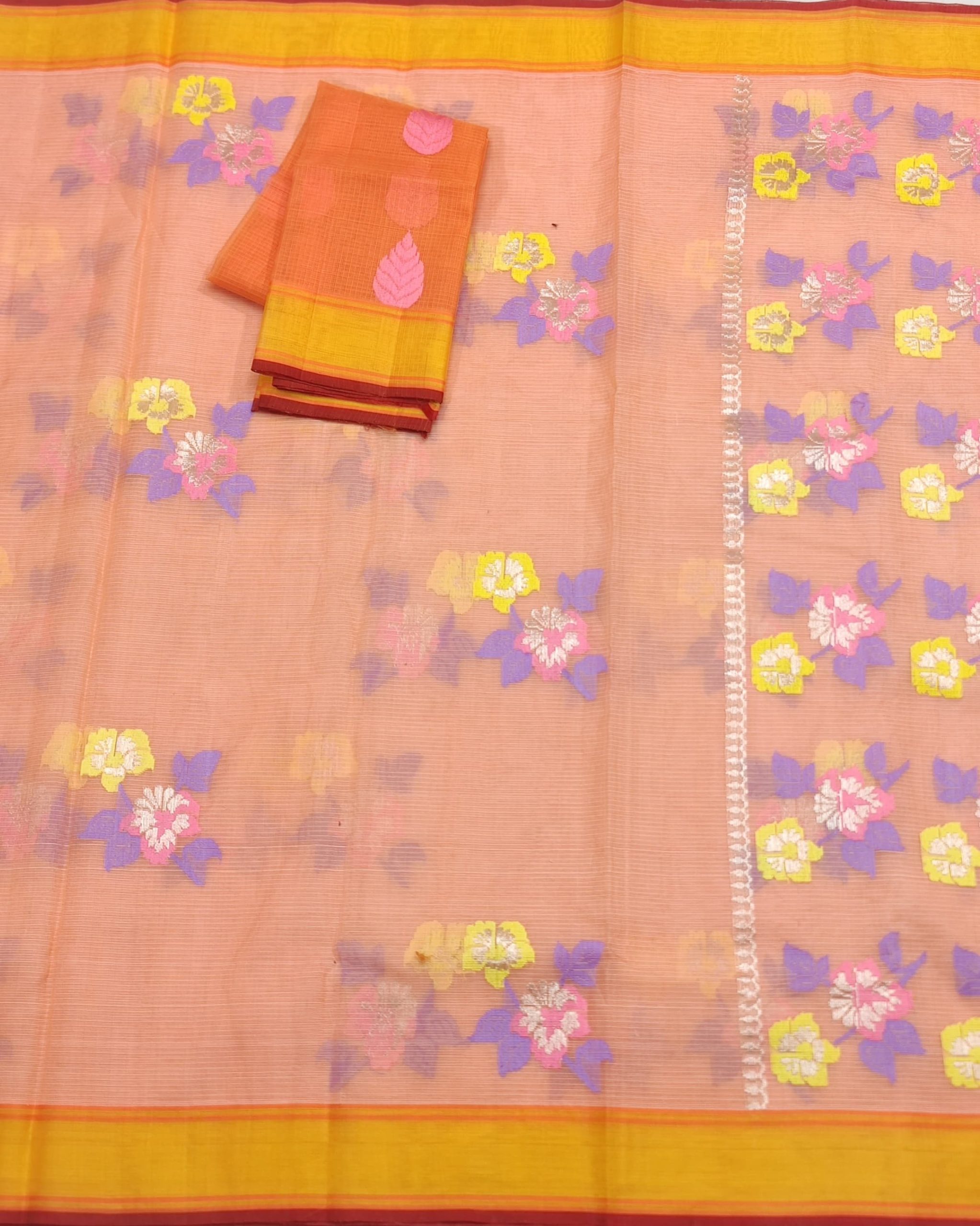 PURE ZARIKOTA HANDLOOM BUTA SAREE WITH BLOUSE B1747 - Image 3