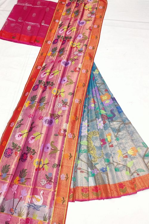 PURE ZARIKOTA HANDLOOM LEHANGA MATERIAL SET – L246
