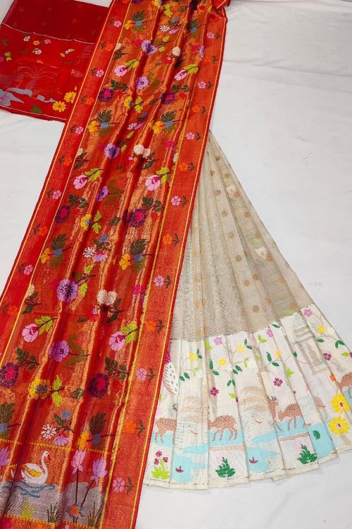 PURE ZARIKOTA HANDLOOM LEHANGA MATERIAL SET – L255