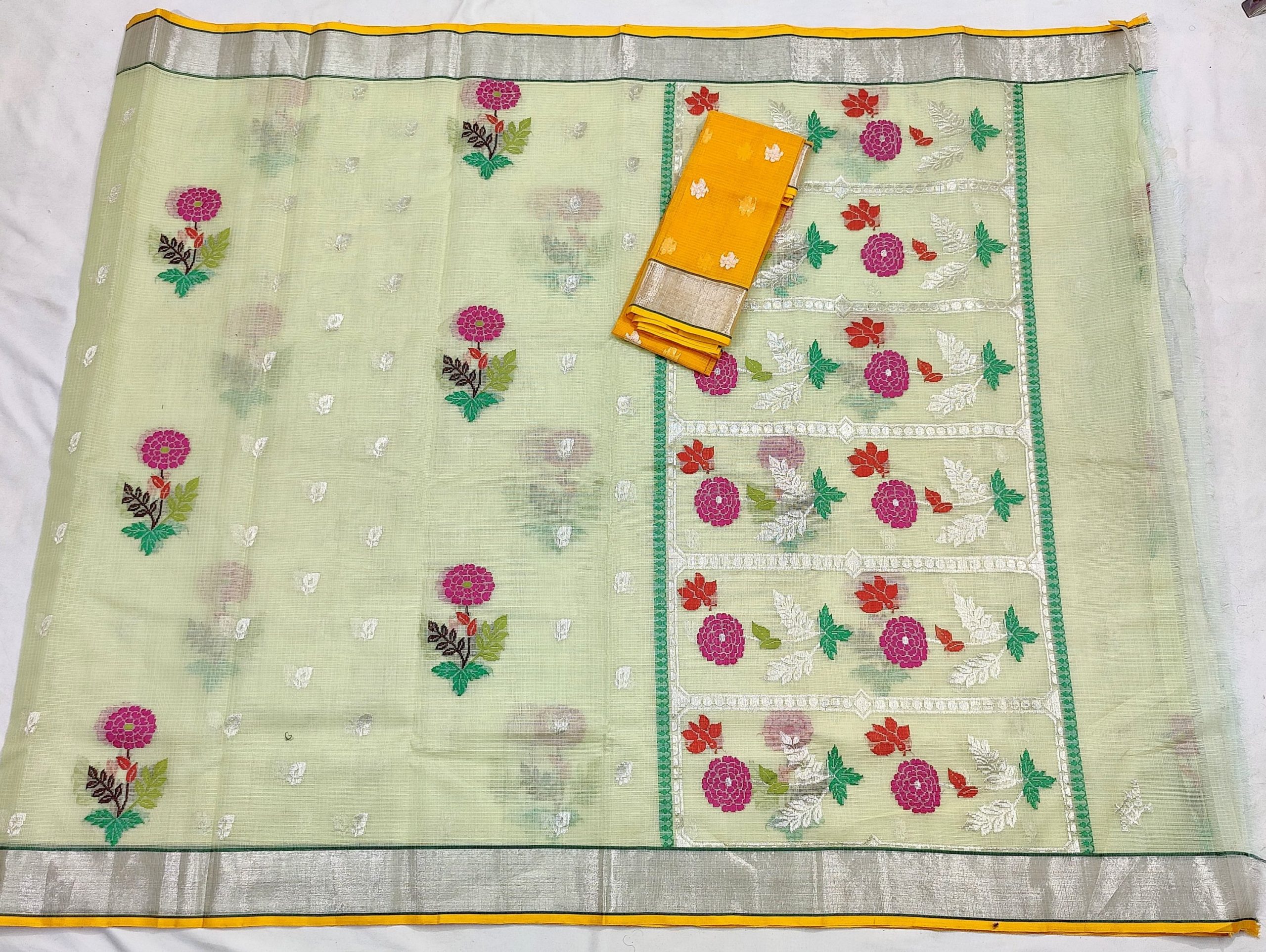 PURE ZARIKOTA HANDLOOM BUTA SAREE WITH BLOUSE B1770 - Image 4