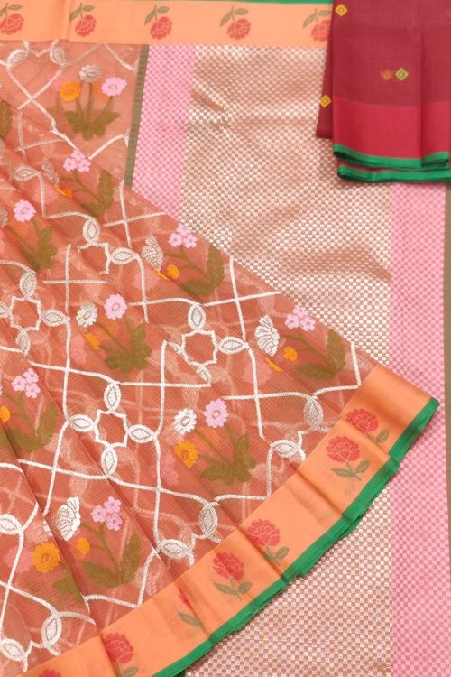 PURE ALL OVER JAAL ZARIKOTA HANDLOOM SAREE WITH BLOUSE_J588