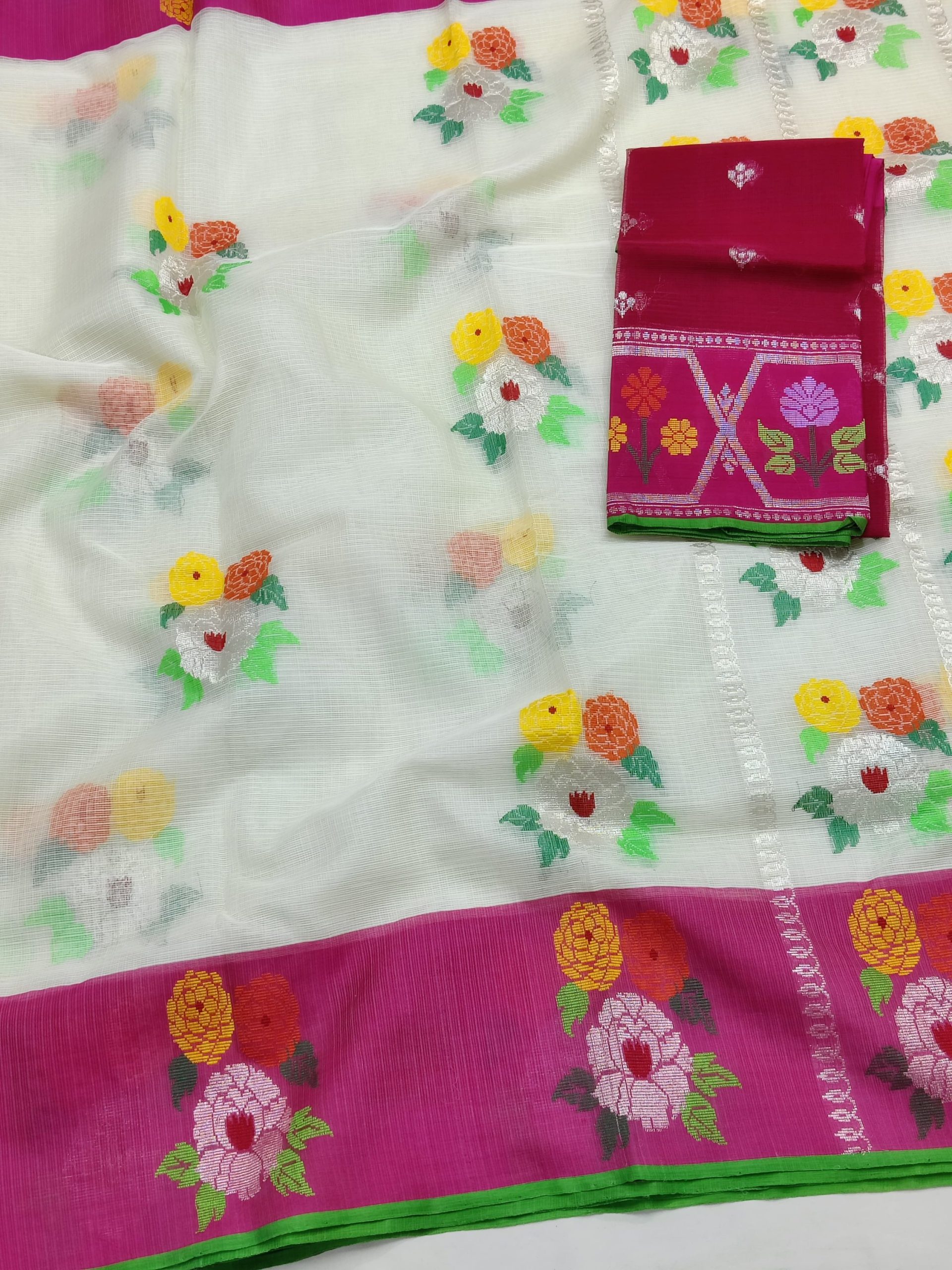 PURE ZARIKOTA HANDLOOM BUTA SAREE WITH BLOUSE B1758 - Image 2