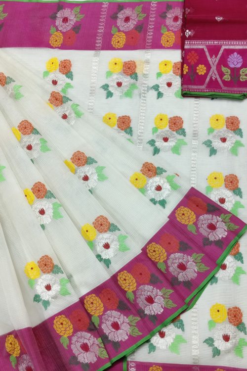 PURE ZARIKOTA HANDLOOM BUTA SAREE WITH BLOUSE B1758