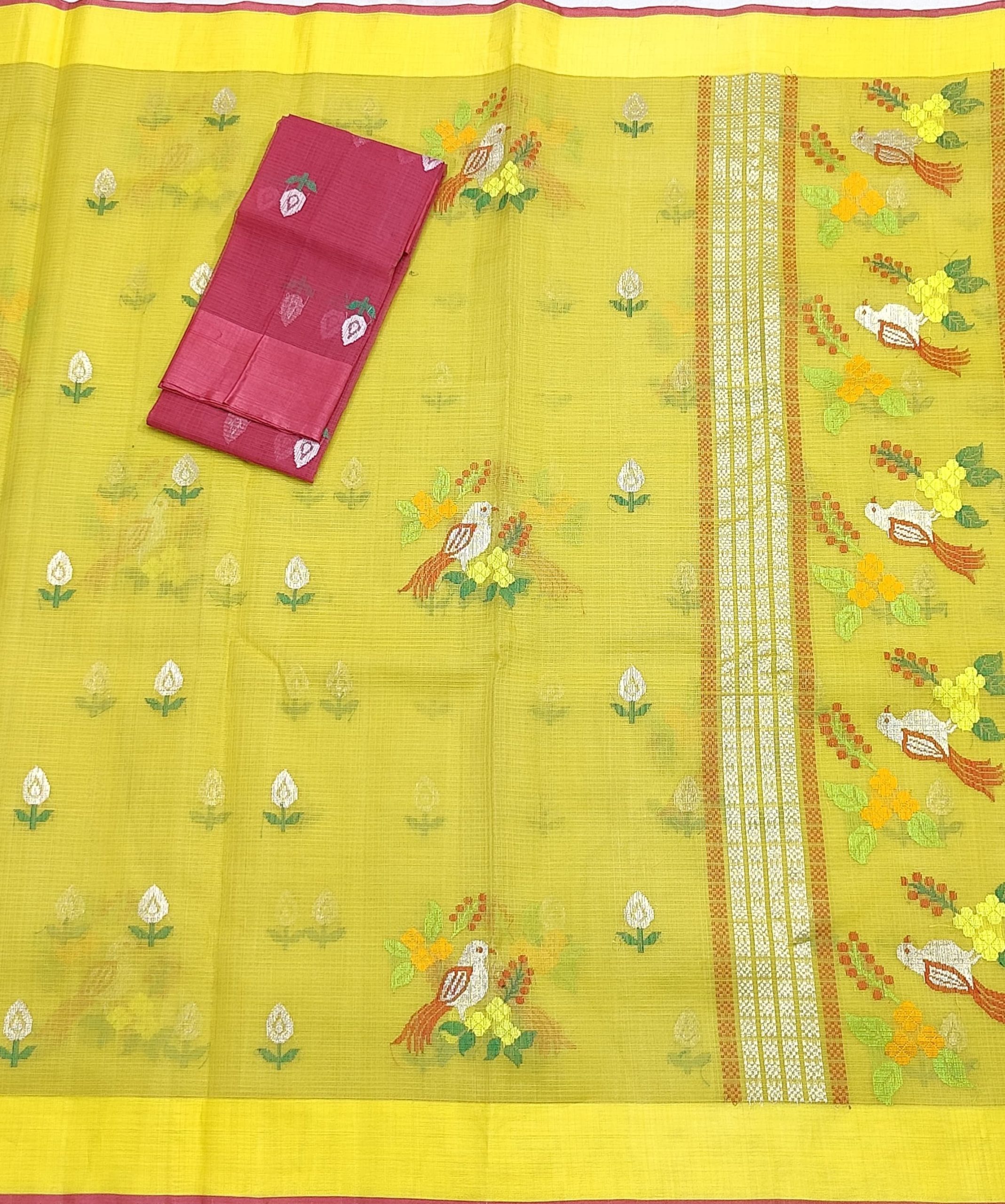 PURE ZARIKOTA HANDLOOM BUTA SAREE WITH BLOUSE B1760 - Image 3