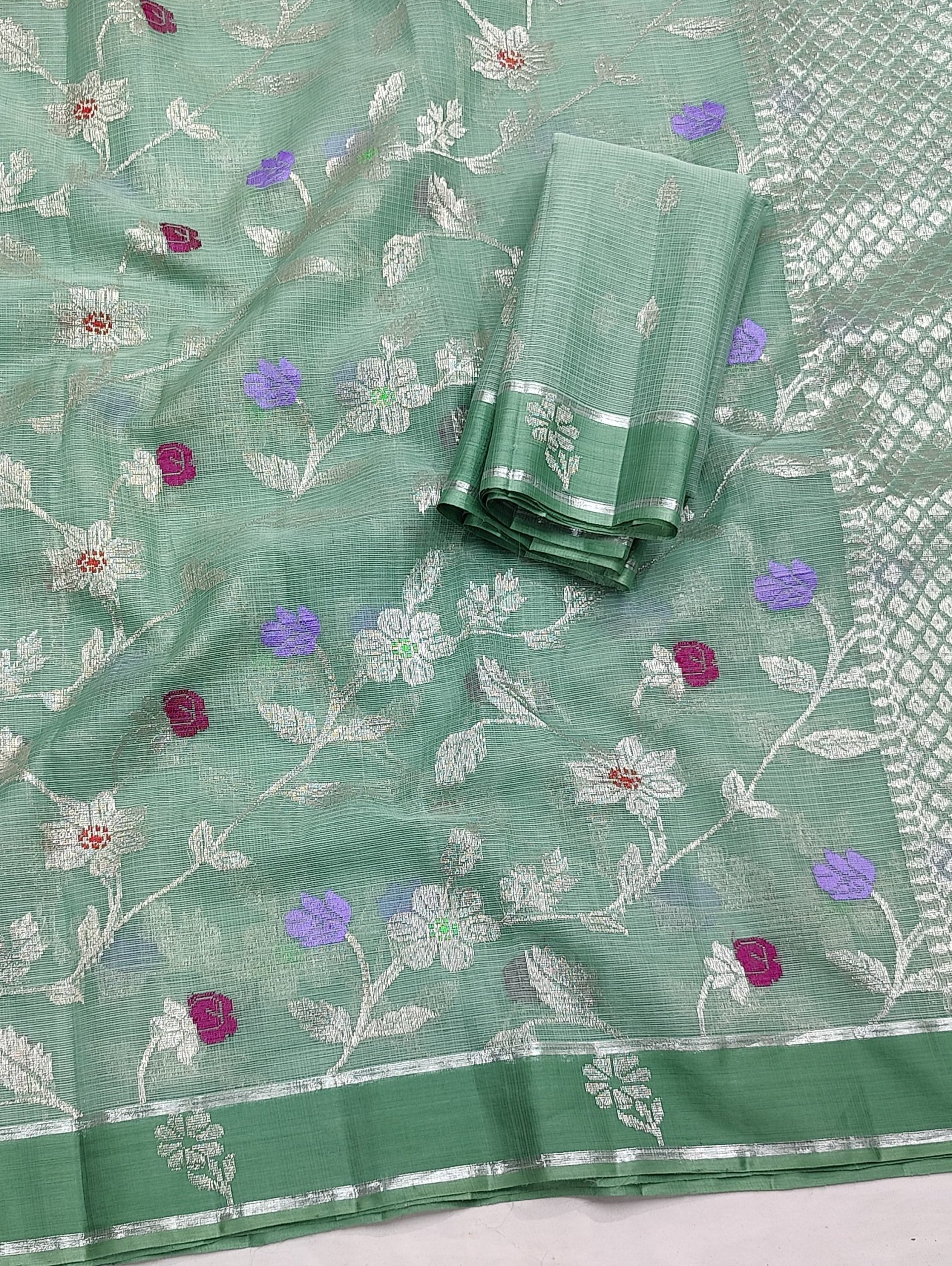 PURE ALL OVER JAAL ZARIKOTA HANDLOOM SAREE WITH BLOUSE_J586 - Image 2