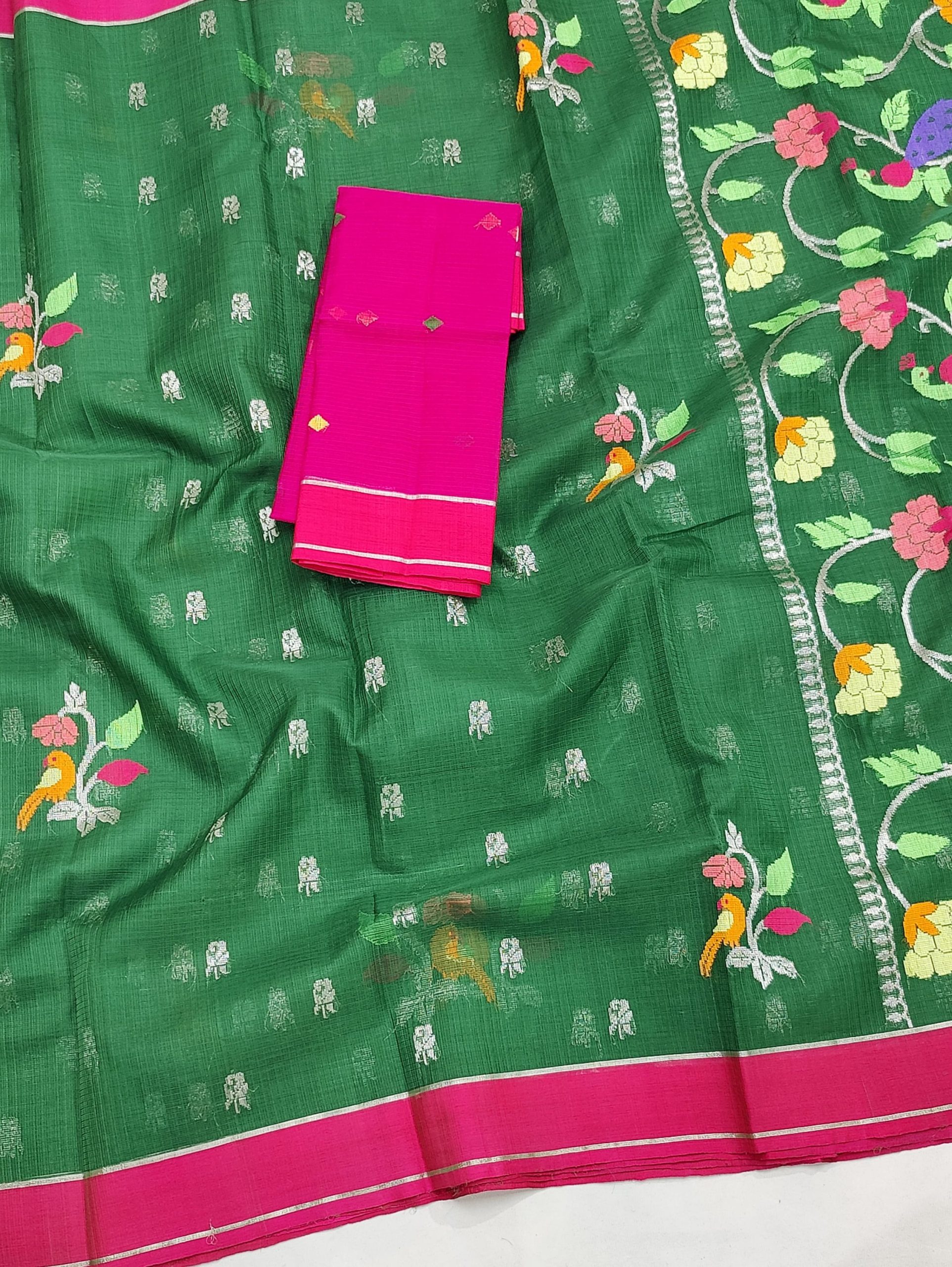 PURE ZARIKOTA HANDLOOM BUTA SAREE WITH BLOUSE B1750 - Image 2