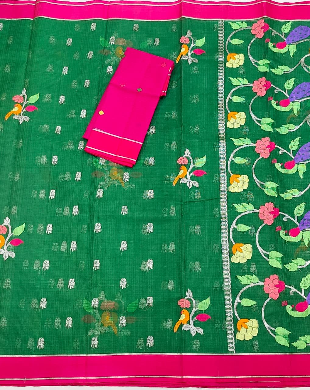 PURE ZARIKOTA HANDLOOM BUTA SAREE WITH BLOUSE B1750 - Image 3