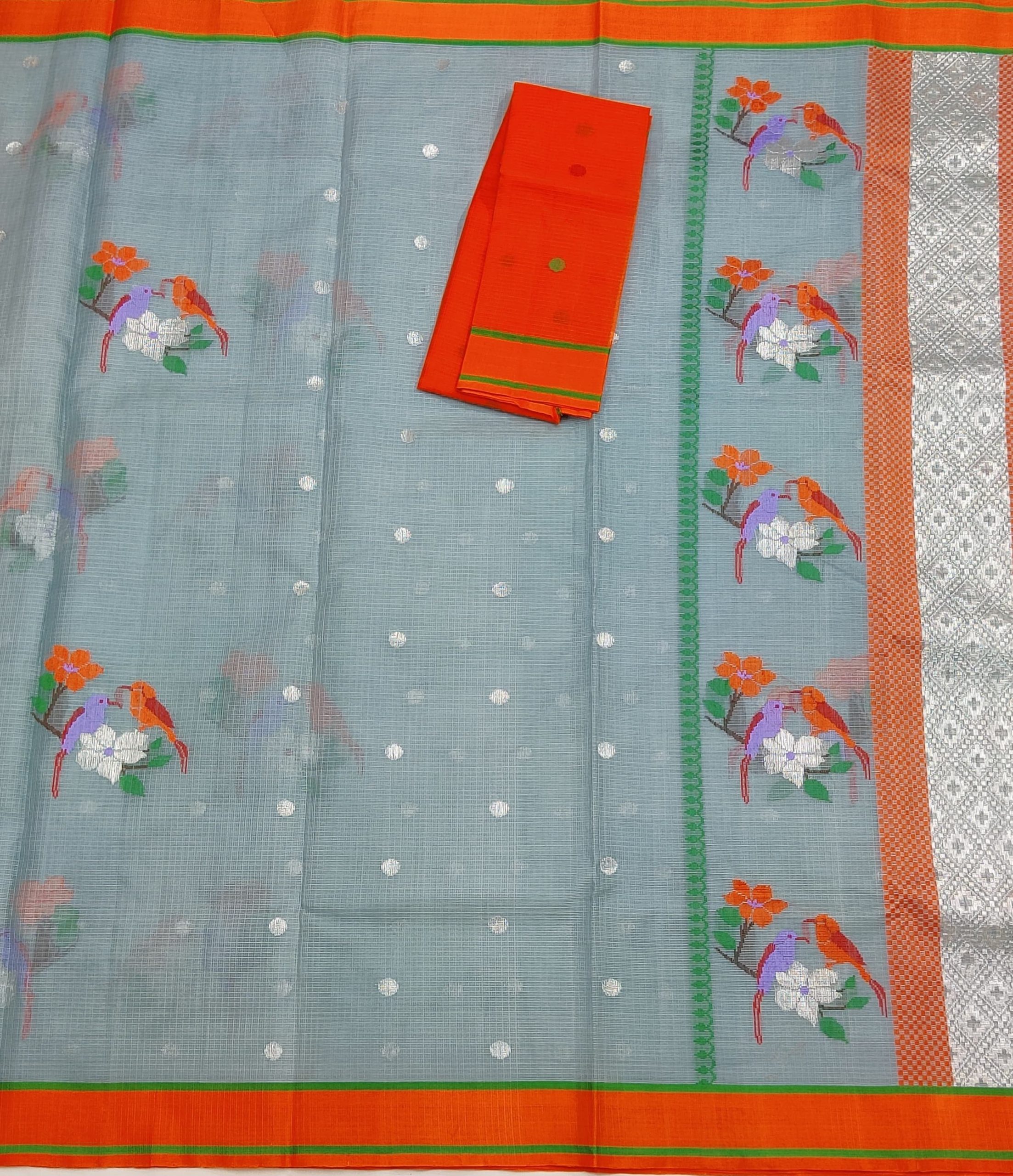 PURE ZARIKOTA HANDLOOM BUTA SAREE WITH BLOUSE B1752 - Image 3