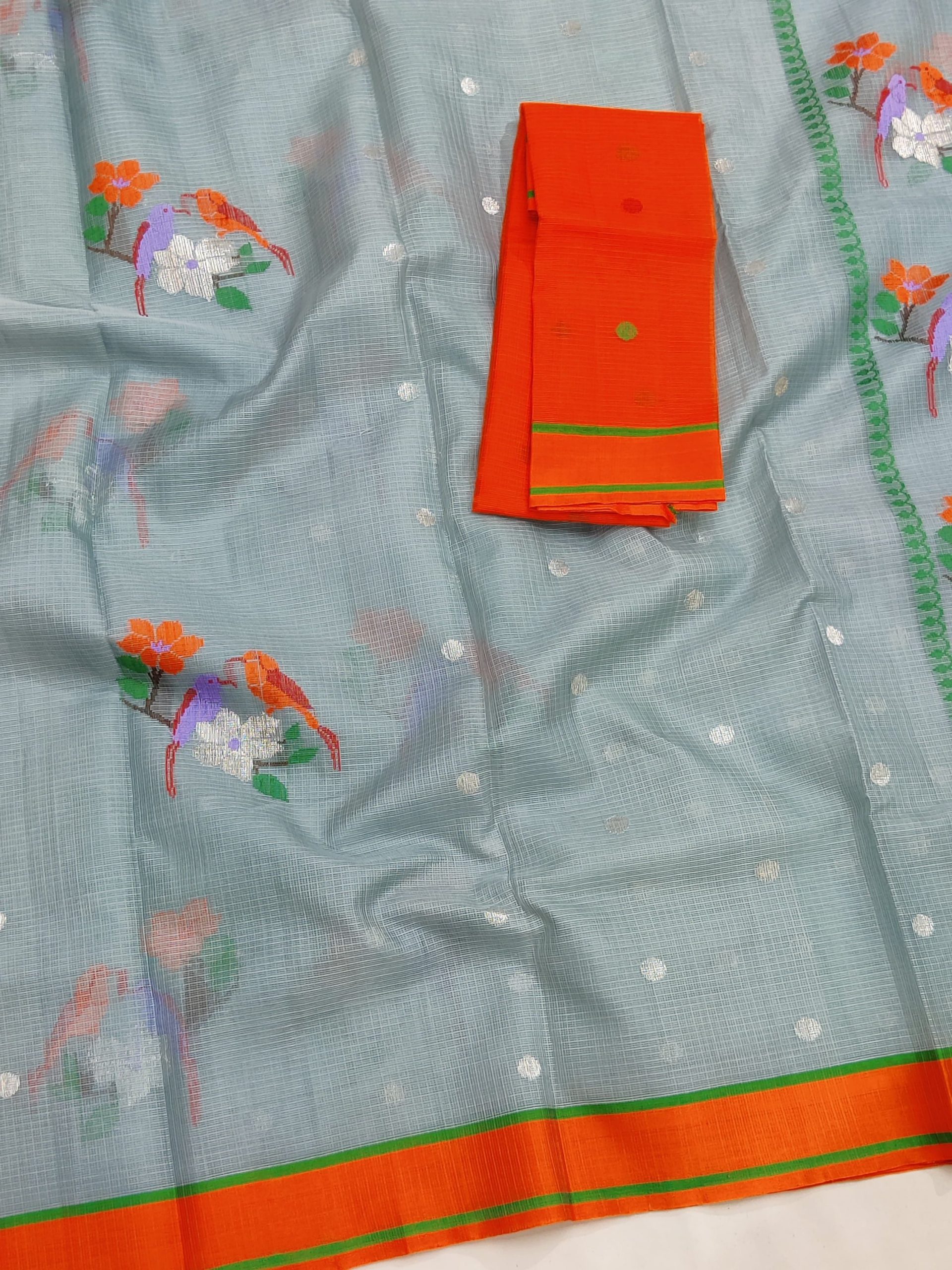 PURE ZARIKOTA HANDLOOM BUTA SAREE WITH BLOUSE B1752 - Image 2