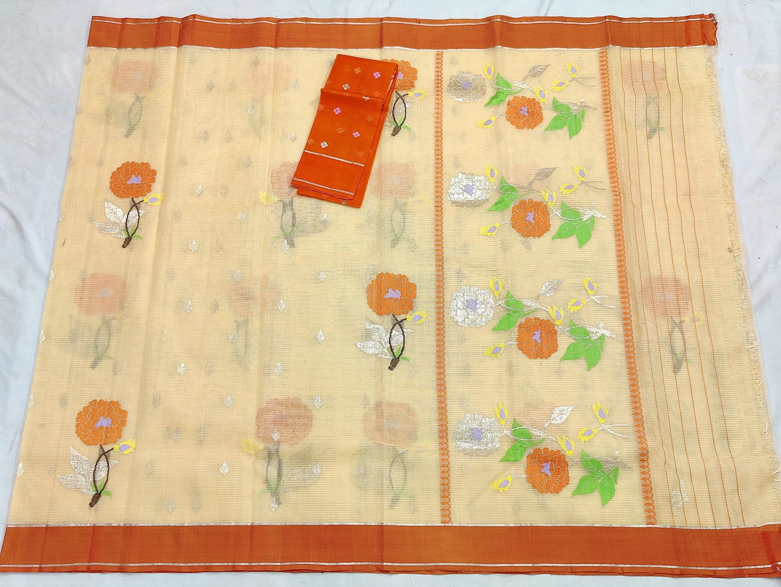 PURE ZARIKOTA HANDLOOM BUTA SAREE WITH BLOUSE B1754 - Image 4