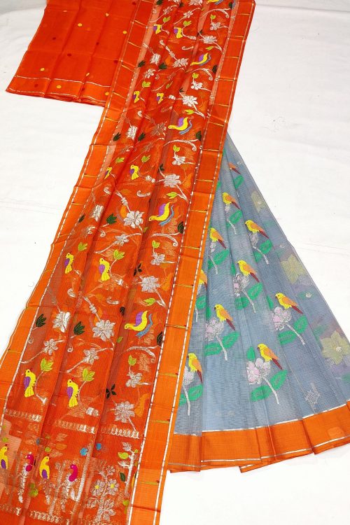 PURE ZARIKOTA HANDLOOM LEHANGA MATERIAL SET – L256