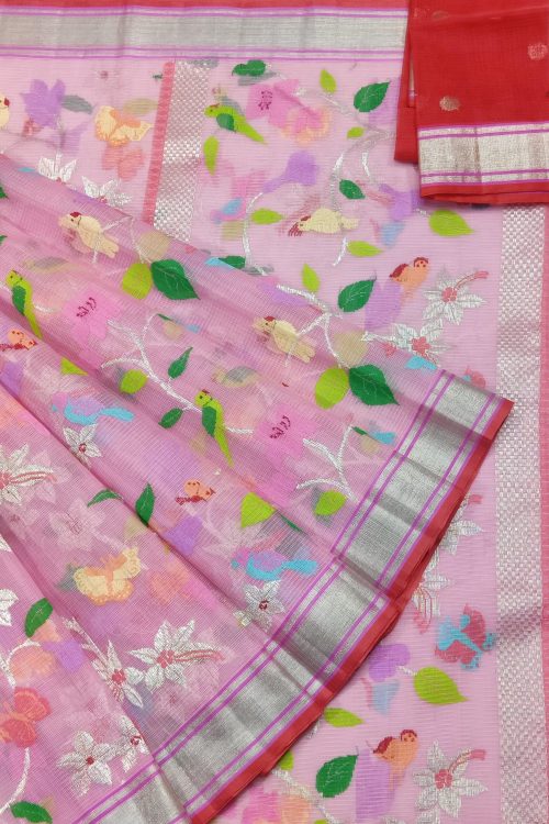 PURE ALL OVER JAAL ZARIKOTA HANDLOOM SAREE WITH BLOUSE_J591