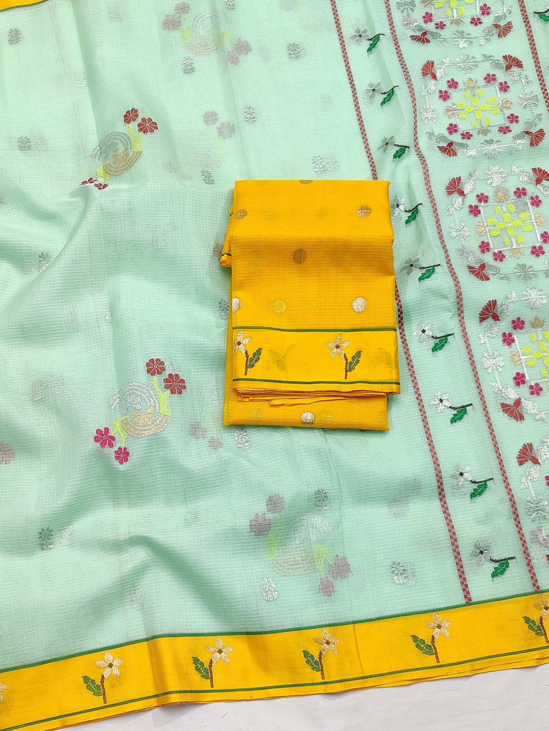 PURE ZARIKOTA HANDLOOM BUTA SAREE WITH BLOUSE B1778 - Image 2