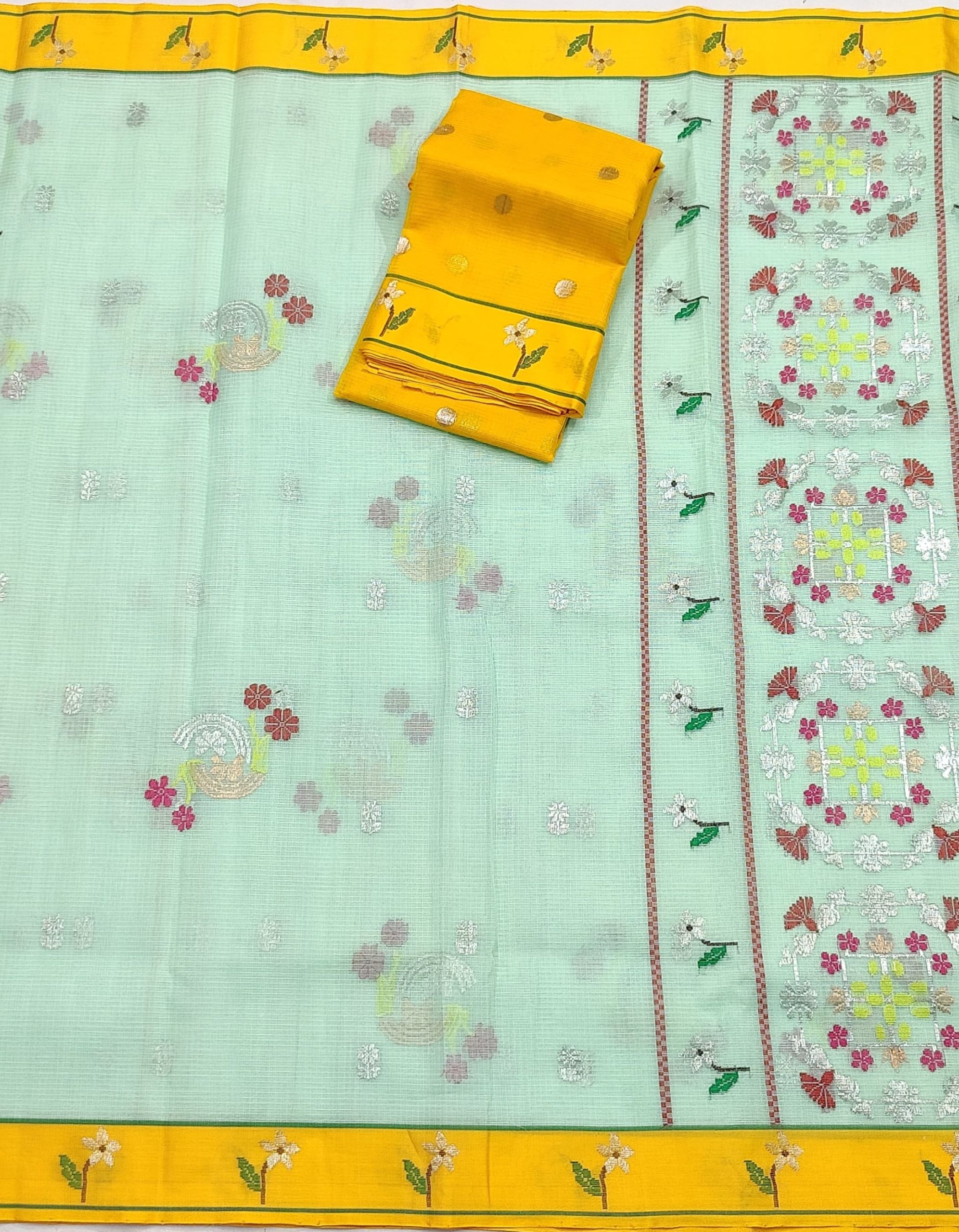 PURE ZARIKOTA HANDLOOM BUTA SAREE WITH BLOUSE B1778 - Image 3