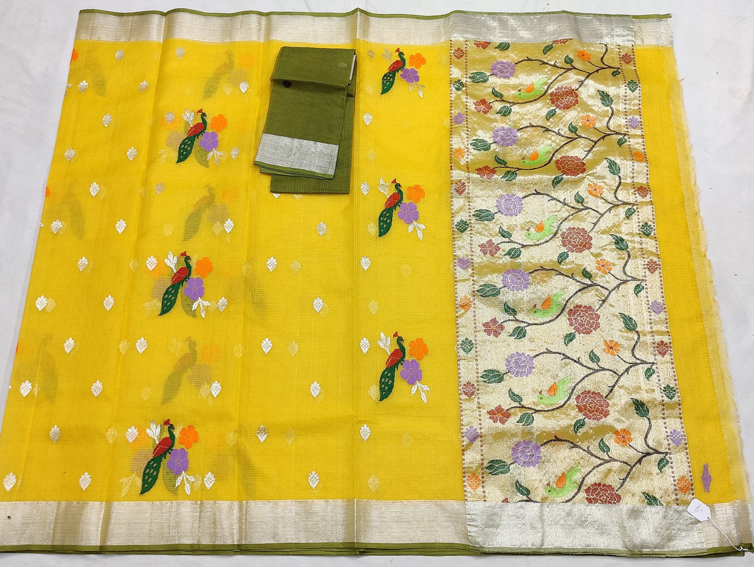 PURE ZARIKOTA HANDLOOM BUTA SAREE WITH BLOUSE B1779 - Image 4