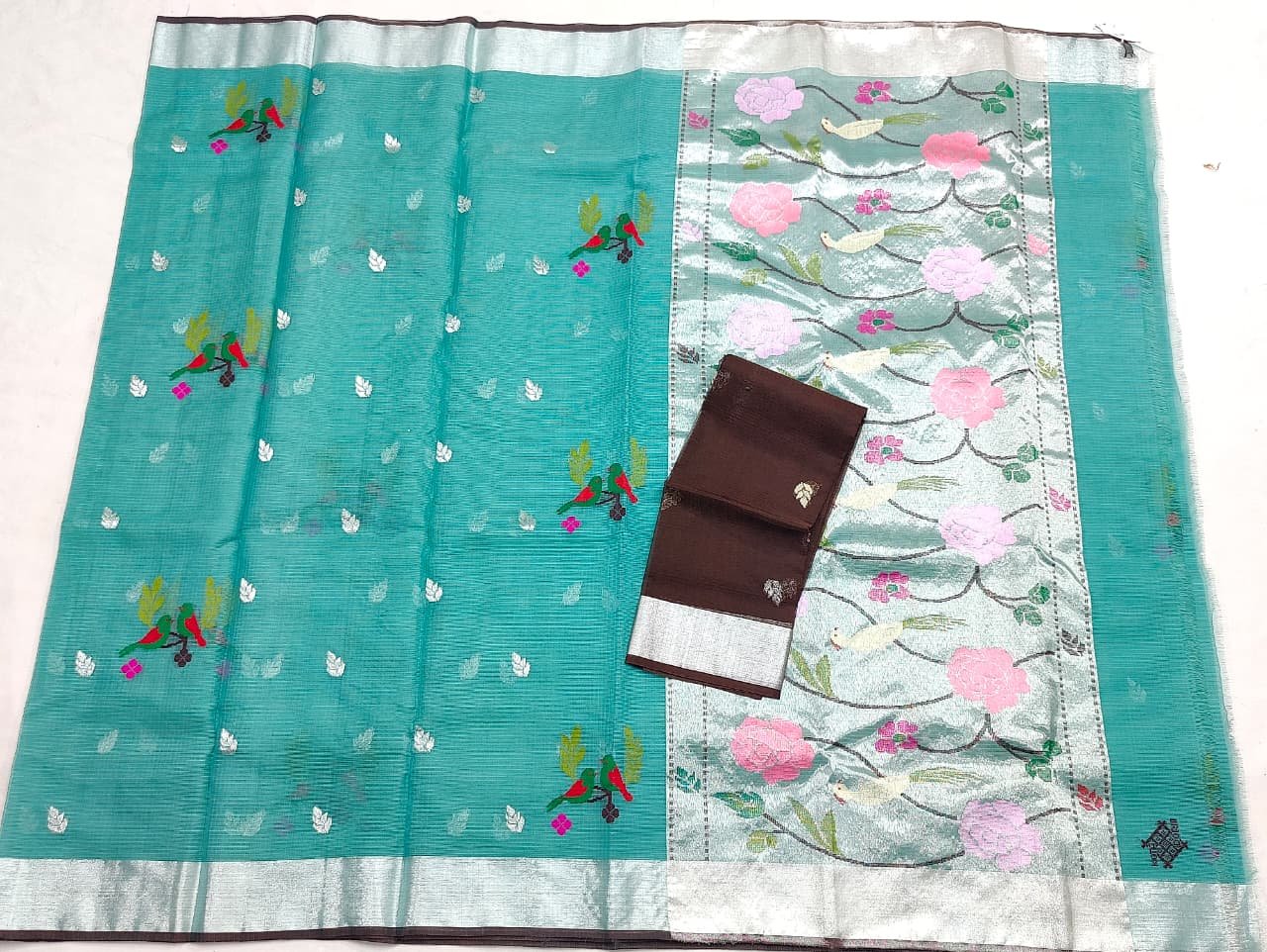 PURE ZARIKOTA HANDLOOM BUTA SAREE WITH BLOUSE B1781 - Image 4