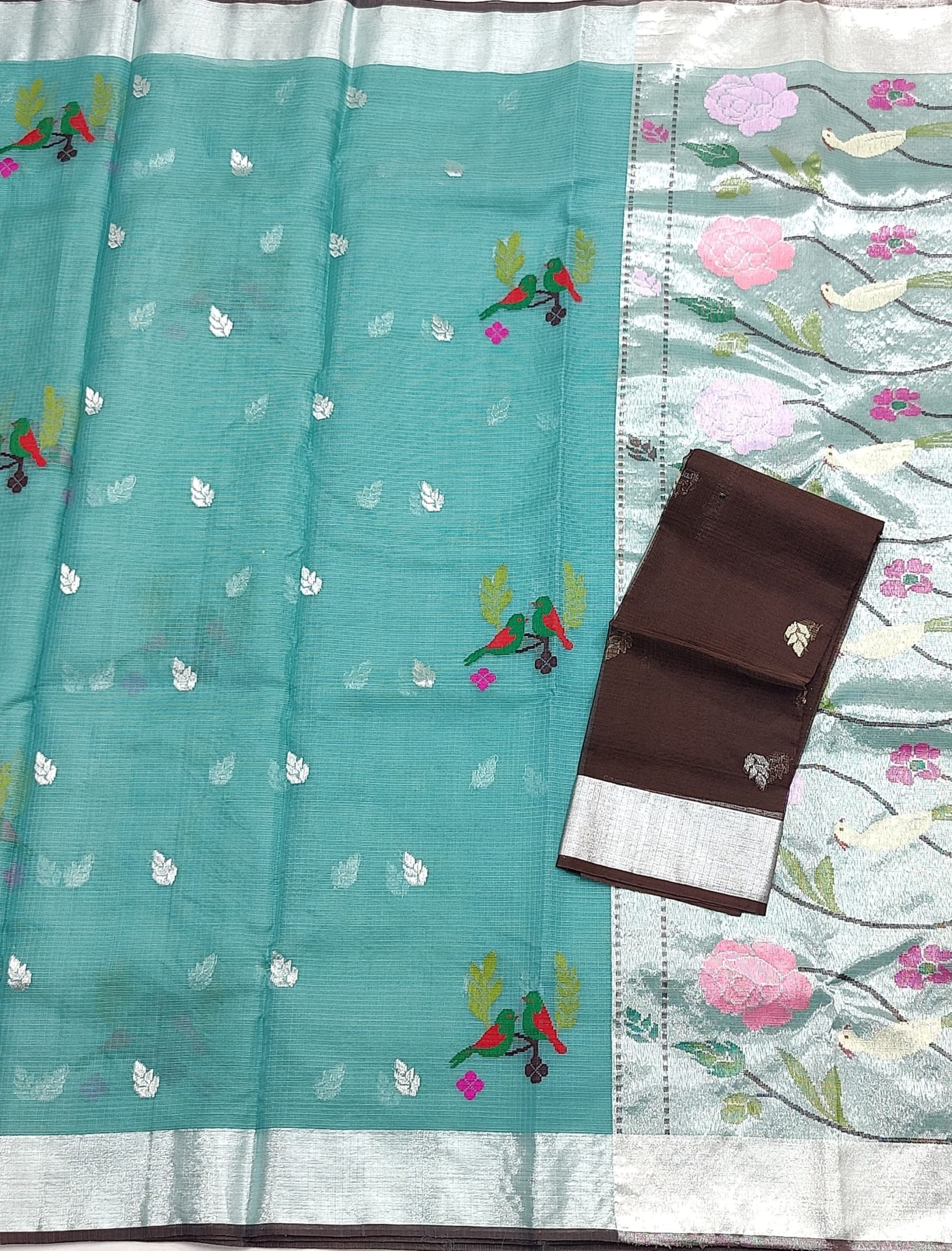 PURE ZARIKOTA HANDLOOM BUTA SAREE WITH BLOUSE B1781 - Image 3
