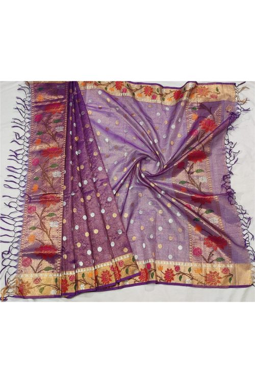 PURE ALL OVER JAAL ZARIKOTA HANDLOOM DUPATTA D-211