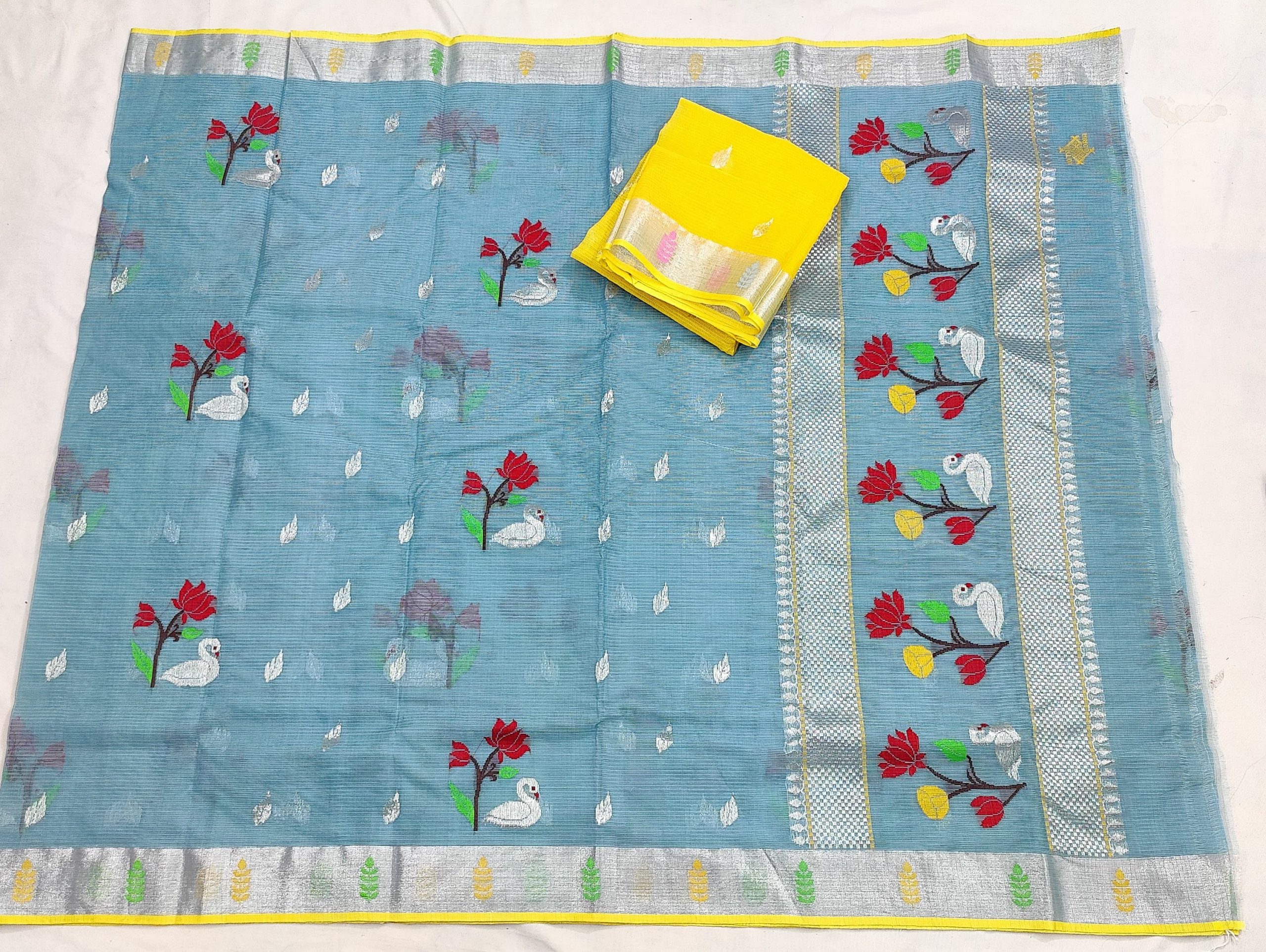PURE ZARIKOTA HANDLOOM BUTA SAREE WITH BLOUSE B1788 - Image 4