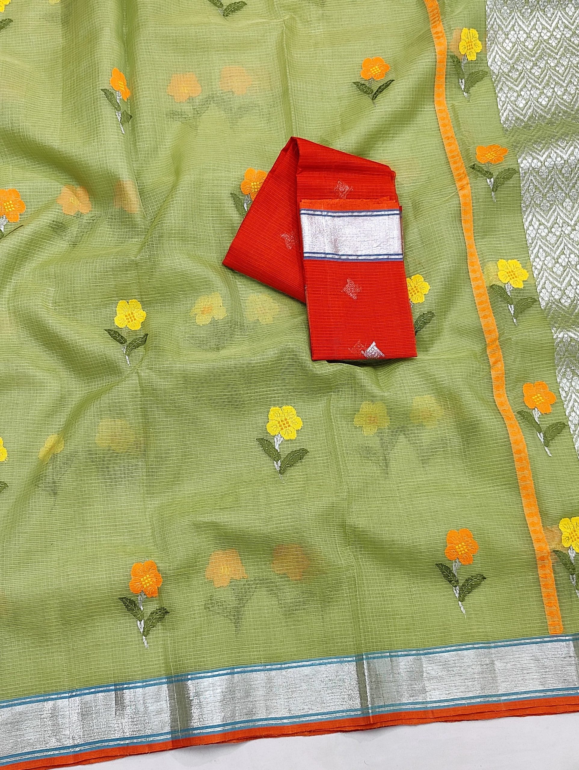 PURE ZARIKOTA HANDLOOM BUTA SAREE WITH BLOUSE B1791 - Image 2