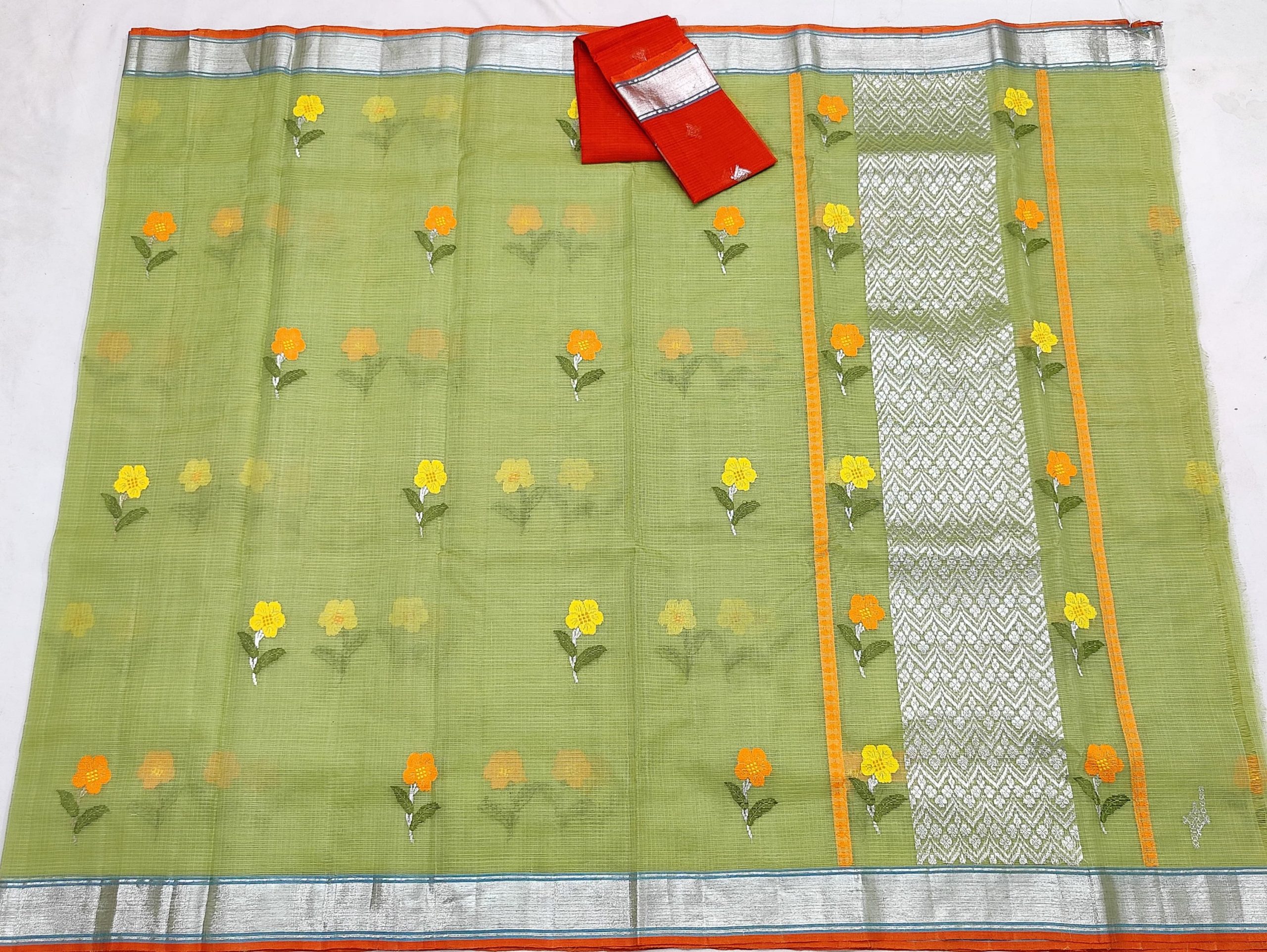 PURE ZARIKOTA HANDLOOM BUTA SAREE WITH BLOUSE B1791 - Image 4