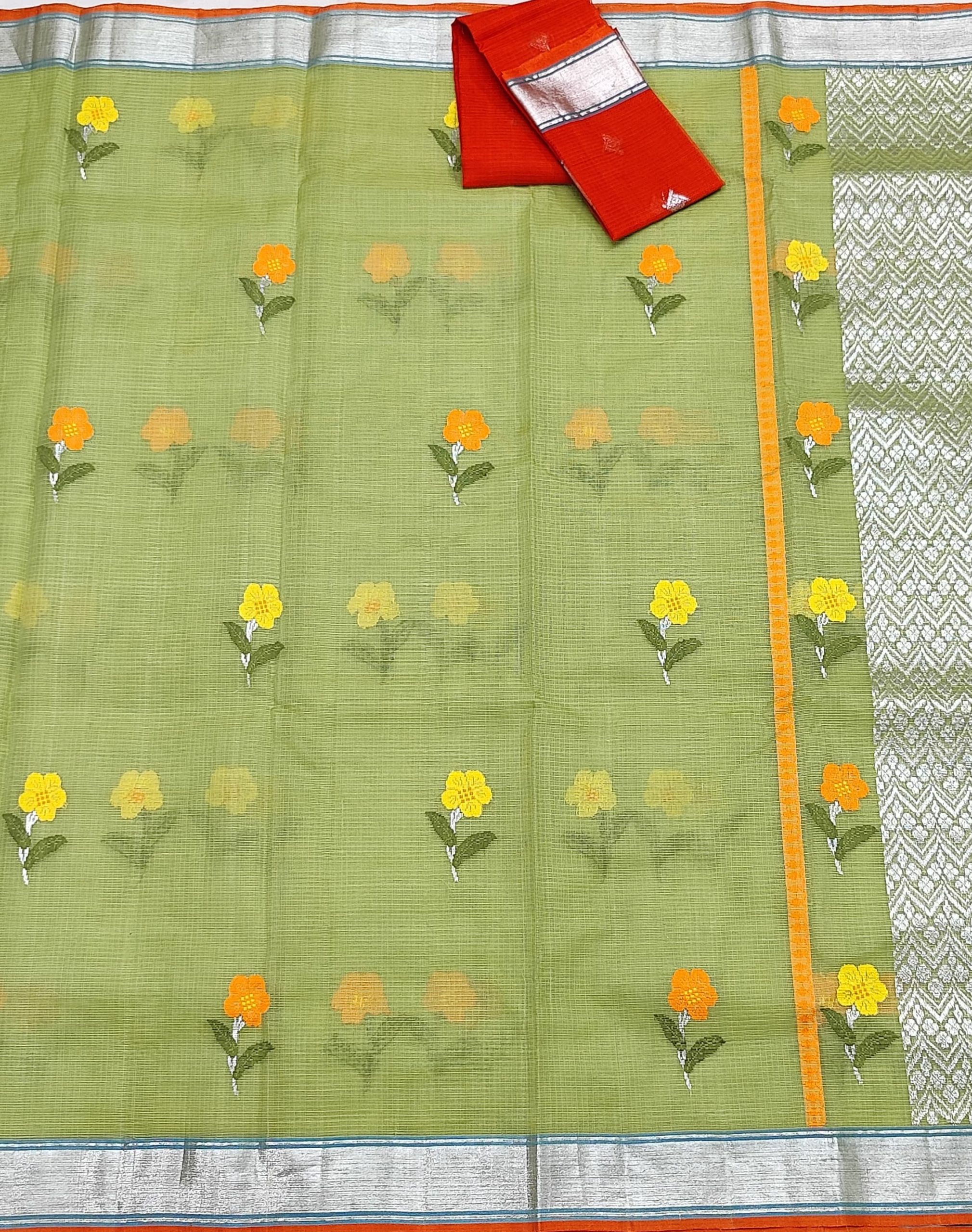 PURE ZARIKOTA HANDLOOM BUTA SAREE WITH BLOUSE B1791 - Image 3
