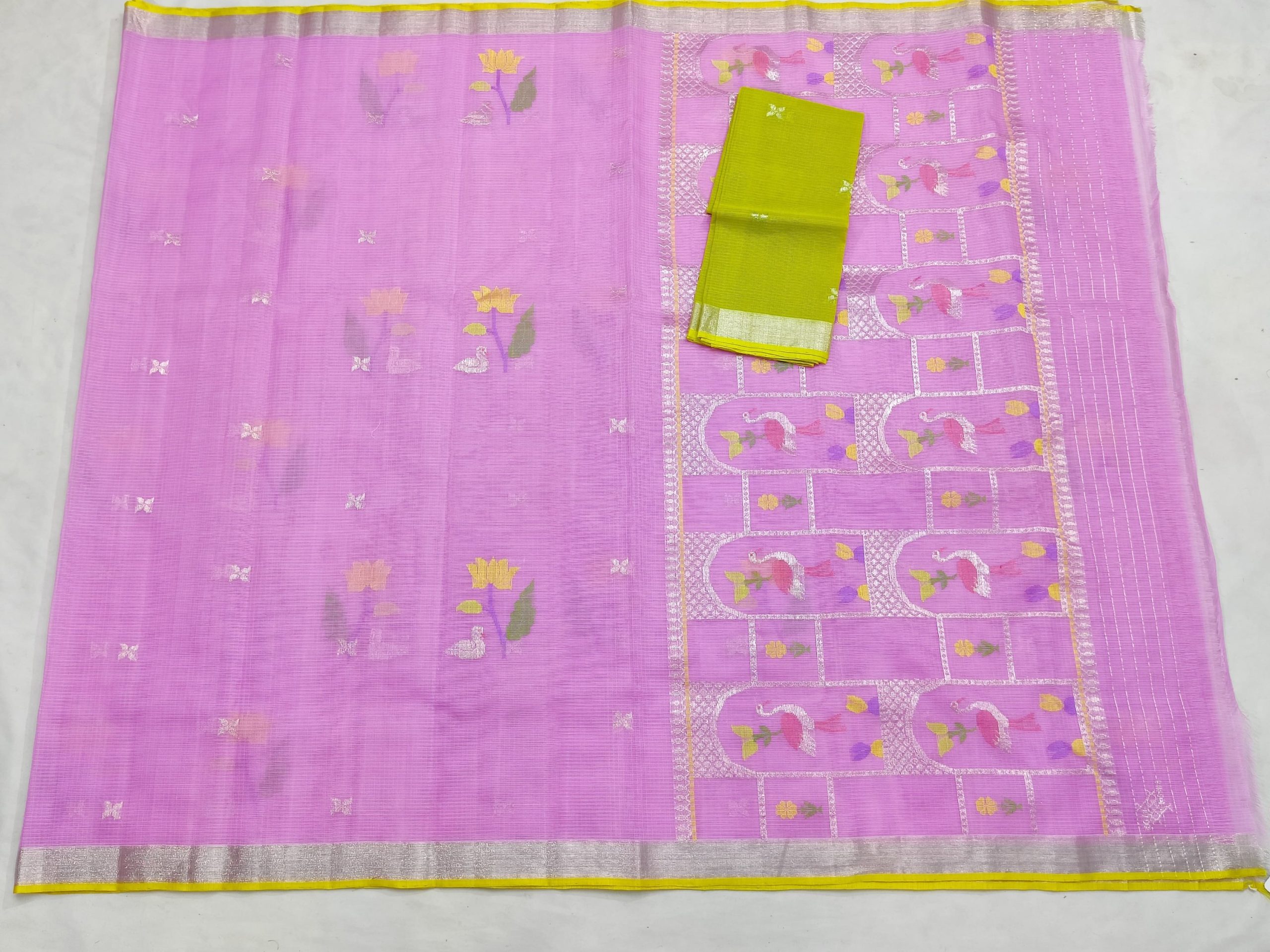 PURE ZARIKOTA HANDLOOM BUTA SAREE WITH BLOUSE B1794 - Image 4