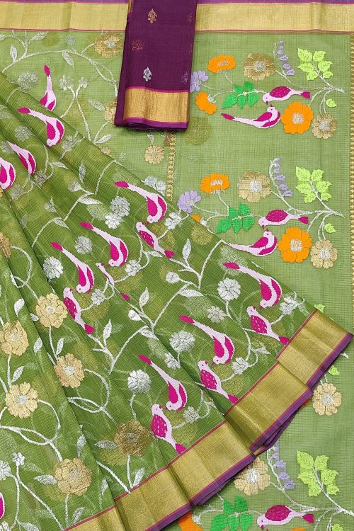 PURE ALL OVER JAAL ZARIKOTA HANDLOOM SAREE WITH BLOUSE_J595