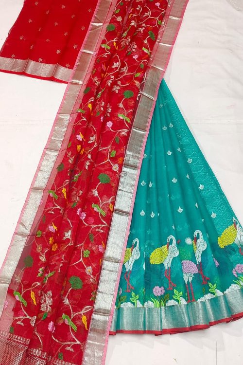 PURE ZARIKOTA HANDLOOM LEHANGA MATERIAL SET – L269